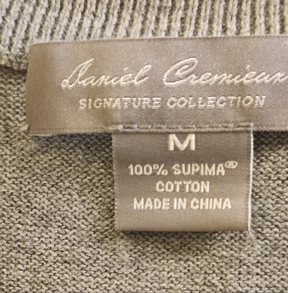 Daniel Cremieux Charcoal V-Neck Sweater Vest 100% Supima Cotton Size Medium - Picture 2 of 6
